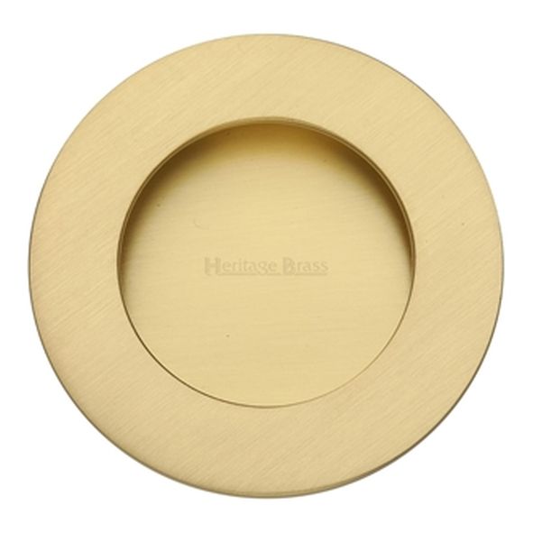 C1835-SB  63mm   Satin Brass  Heritage Brass Glue Fix Round Flush Pull