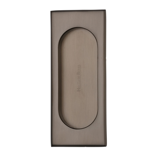 C1850 105-MB • 105 x 44mm • Matt Bronze • Heritage Brass Oval Aperture Contemporary Flush Pull