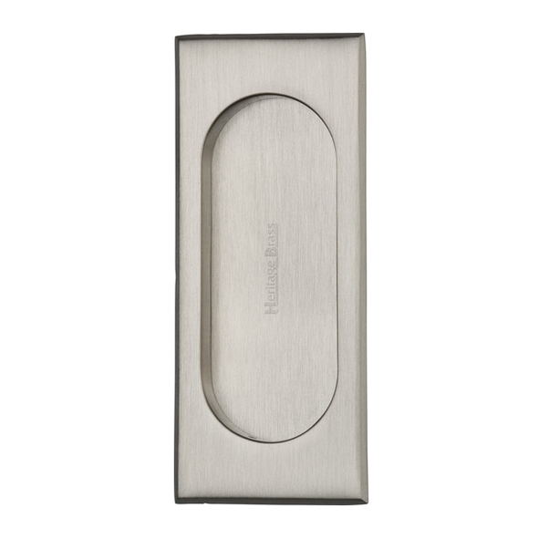 C1850 105-SN • 105 x 44mm • Satin Nickel • Heritage Brass Oval Aperture Contemporary Flush Pull