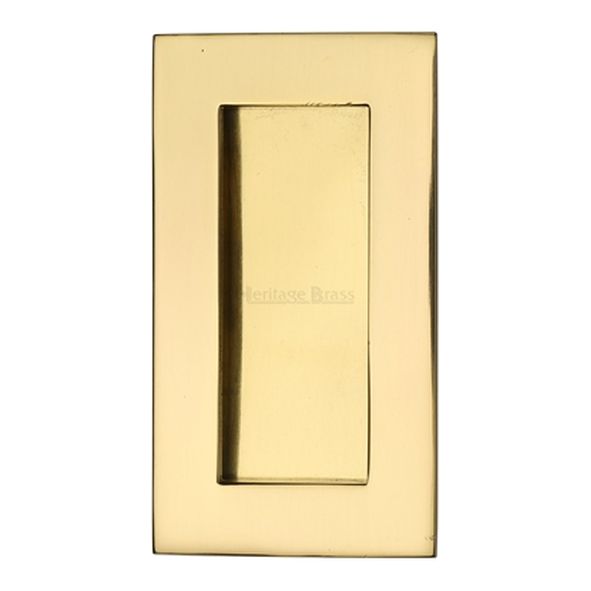 C1855 105-PB • 105 x 58mm • Polished Brass • Heritage Brass Glue & Pin Fix Rectangular Flush Pull