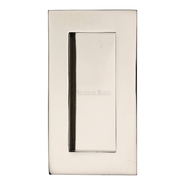 C1855 105-PNF • 105 x 58mm • Polished Nickel • Heritage Brass Glue & Pin Fix Rectangular Flush Pull