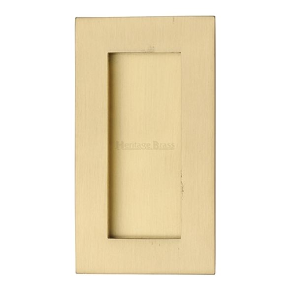 C1855 105-SB • 105 x 58mm • Satin Brass • Heritage Brass Glue & Pin Fix Rectangular Flush Pull