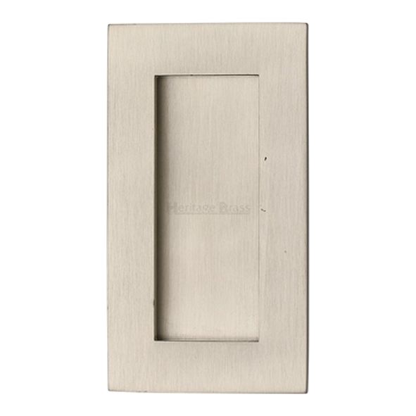 C1855 105-SN • 105 x 58mm • Satin Nickel • Heritage Brass Glue & Pin Fix Rectangular Flush Pull