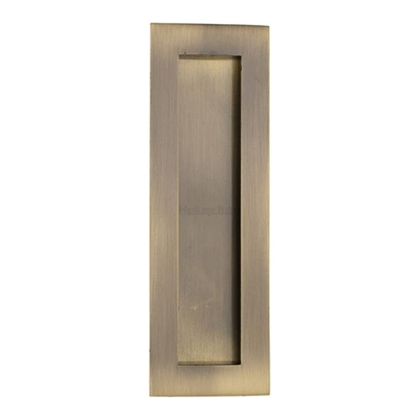 C1855 175-AT • 175 x 58mm • Antique Brass • Heritage Brass Glue & Pin Fix Rectangular Flush Pull