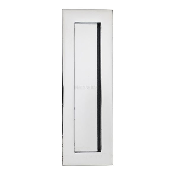 C1855 175-PC • 175 x 58mm • Polished Chrome • Heritage Brass Glue & Pin Fix Rectangular Flush Pull