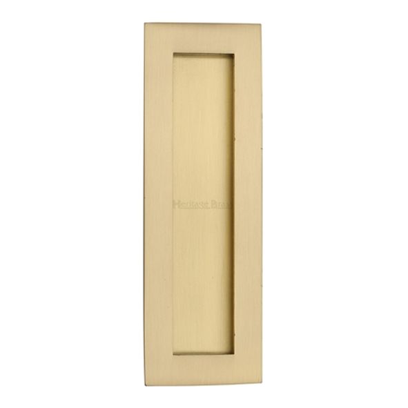 C1855 175-SB  175 x 58mm  Satin Brass  Heritage Brass Glue & Pin Fix Rectangular Flush Pull