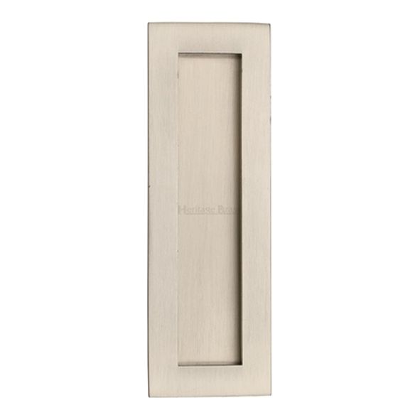 C1855 175-SN • 175 x 58mm • Satin Nickel • Heritage Brass Glue & Pin Fix Rectangular Flush Pull