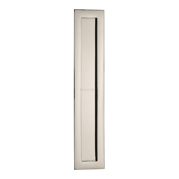 C1855 300-PNF • 300 x 58mm • Polished Nickel • Heritage Brass Glue & Pin Fix Rectangular Flush Pull