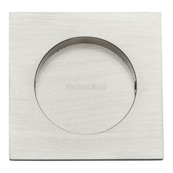C1860-SN • 63.5 x 63.5mm • Satin Nickel • Heritage Brass Glue Fix Square Flush Pull