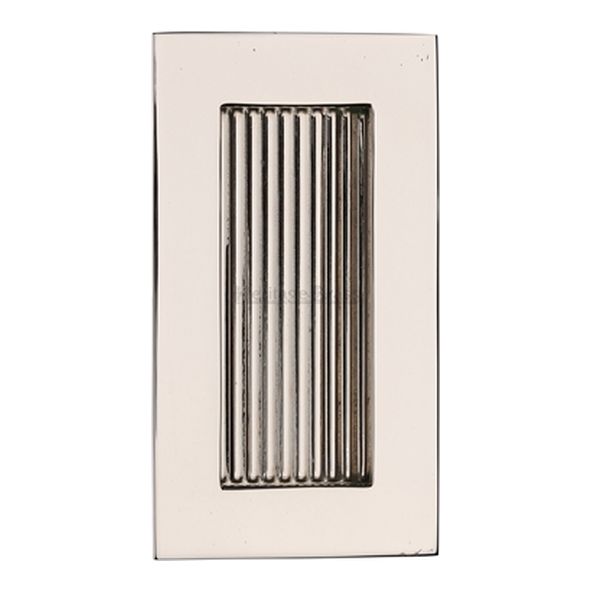C1865 105-PNF • 105 x 58mm • Polished Nickel • Heritage Brass Glue & Pin Fix Reeded Rectangular Flush Pull