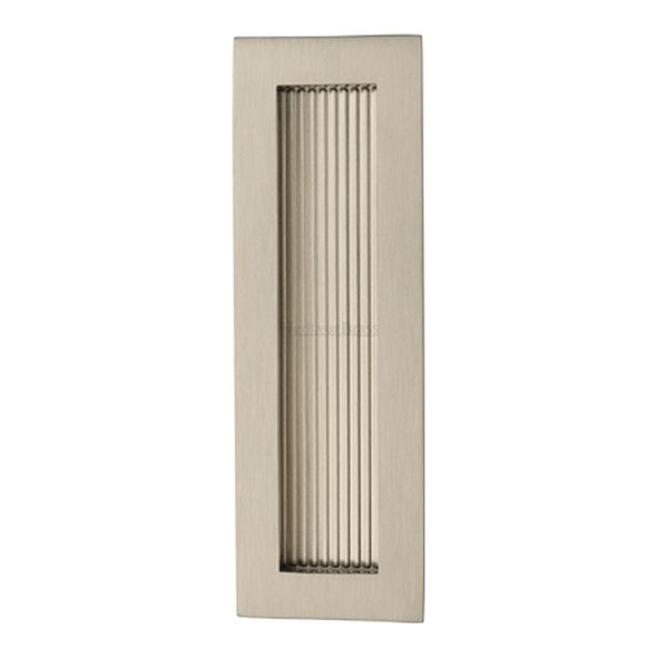 C1865 175-SN • 175 x 58mm • Satin Nickel • Heritage Brass Glue & Pin Fix Reeded Rectangular Flush Pull