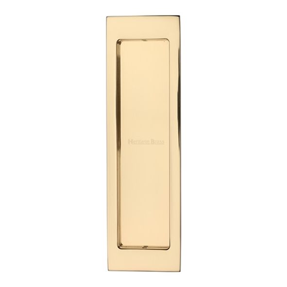 C1872-PB • 197 x 57mm • Polished Brass • Heritage Brass Concealed Fix Rectangular Shallow Flush Pull