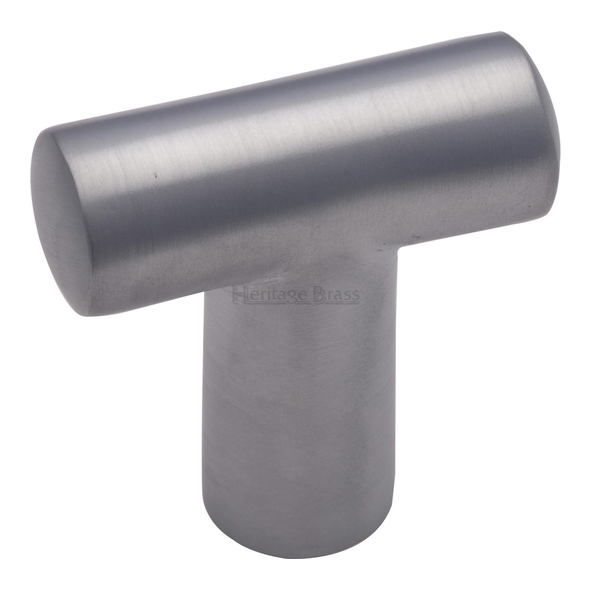 C2234-SC • 35 x 13 x 13 x 33mm • Satin Chrome • Heritage Brass T-Bar Cabinet Knob