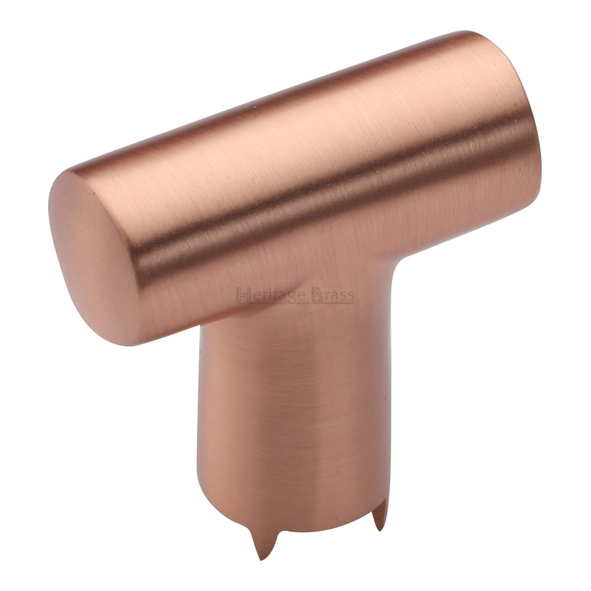 C2234-SRG • 35 x 13 x 13 x 33mm • Satin Rose Gold • Heritage Brass T-Bar Cabinet Knob