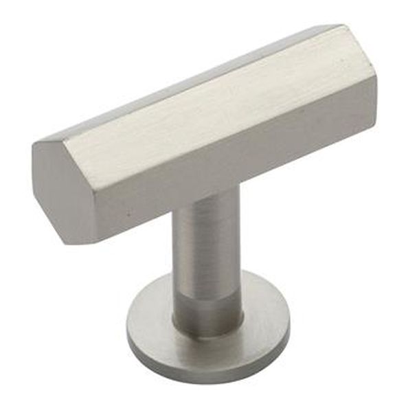 C2239-SN • 41 x 13 x 16 x 37mm • Satin Nickel • Heritage Brass Hexagon T-Bar On Rose Cabinet Knob