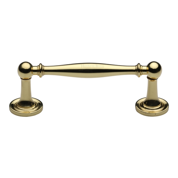 C2533 96-PB  096 x 121 x 38mm  Polished Brass  Heritage Brass Elegant Cabinet Pull Handle