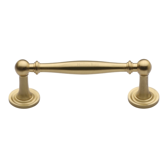 C2533 96-SB  096 x 121 x 38mm  Satin Brass  Heritage Brass Elegant Cabinet Pull Handle