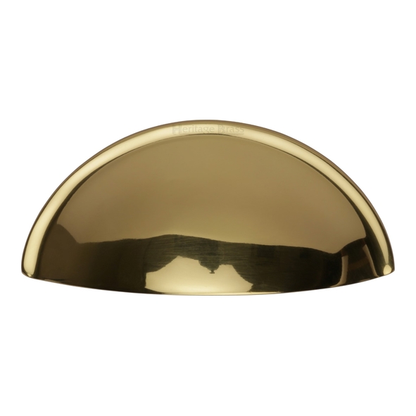 C2760-PB • 57 c/c x 87 x 37 x 18mm • Polished Brass • Heritage Brass Minimal Cabinet Cup Handle