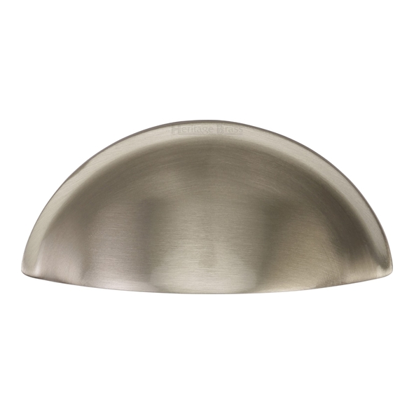 C2760-SN • 57 c/c x 87 x 37 x 18mm • Satin Nickel • Heritage Brass Minimal Cabinet Cup Handle