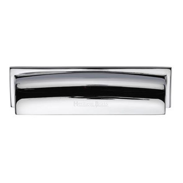 C2765 96-PC • 76/96 c/c x 125 x 25mm • Polished Chrome • Heritage Brass Shropshire Cabinet Cup Handle
