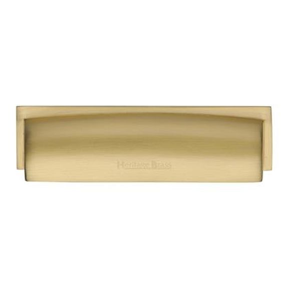 C2765 96-SB  76/96 c/c x 125 x 25mm  Satin Brass  Heritage Brass Shropshire Cabinet Cup Handle