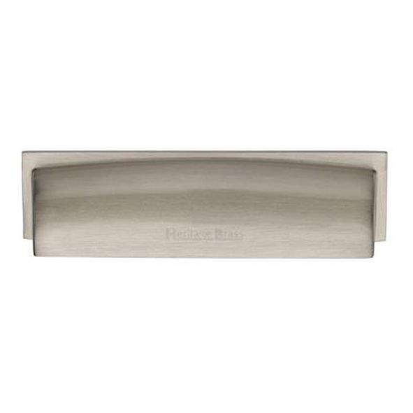 C2765 96-SN • 76/96 c/c x 125 x 25mm • Satin Nickel • Heritage Brass Shropshire Cabinet Cup Handle