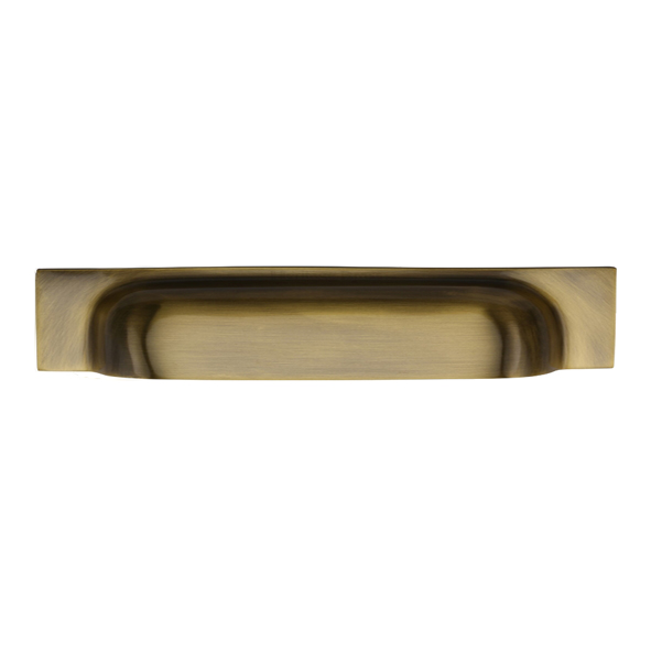 C2766 152-AT  152/178 c/c x 221x42x22mm  Antique Brass  Heritage Brass Concealed Fix Square Plate Contemporary Cup Handle