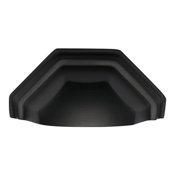 C2768-BKMT • 89 c/c x 104 x 46 x 33mm • Matt Black • Heritage Brass Concealed Fix Octagon Cup Handle