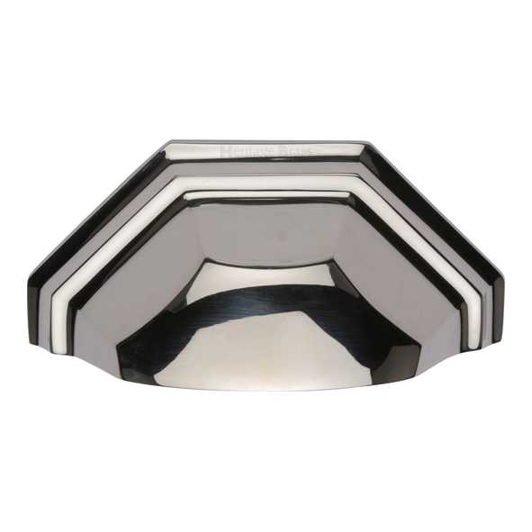 C2768-PNF  89 c/c x 104 x 46 x 33mm  Polished Nickel  Heritage Brass Concealed Fix Octagon Cup Handle