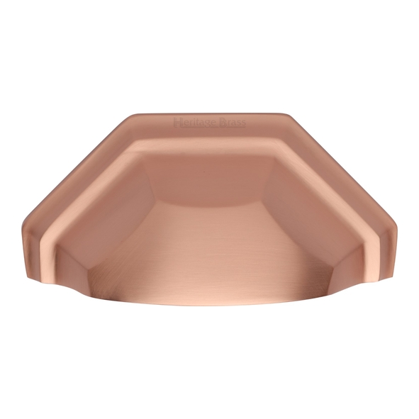 C2768-SRG  89 c/c x 104 x 46 x 33mm  Satin Rose Gold  Heritage Brass Concealed Fix Octagon Cup Handle