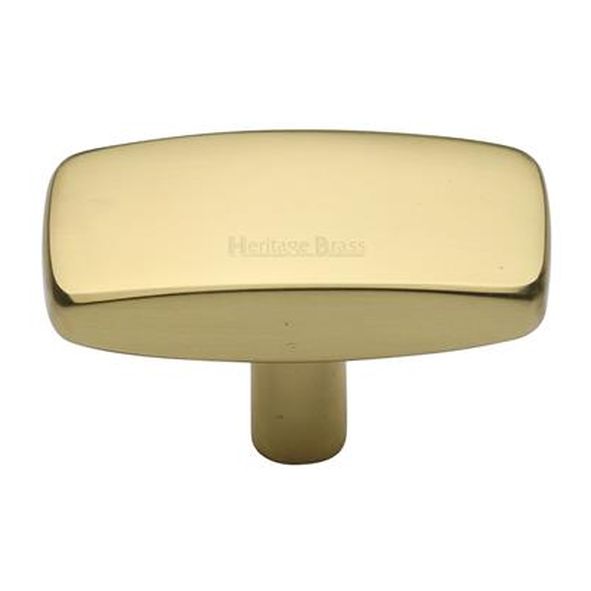 C3384 41-PB  41 x 22 x 9 x 28mm  Polished Brass  Heritage Brass Rectangular Plain Cabinet Knob