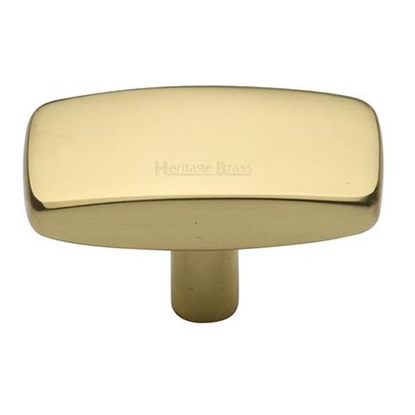 C3384 47-PB  47 x 25 x 9 x 28mm  Polished Brass  Heritage Brass Rectangular Plain Cabinet Knob