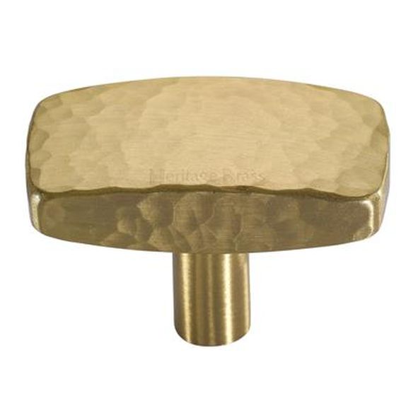 C3386 41-SB  41 x 22 x 9 x 28mm  Satin Brass  Heritage Brass Rectangular Hammered Cabinet Knob