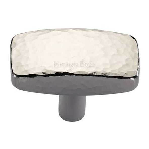 C3386 47-PNF • 47 x 25 x 9 x 28mm • Polished Nickel • Heritage Brass Rectangular Hammered Cabinet Knob