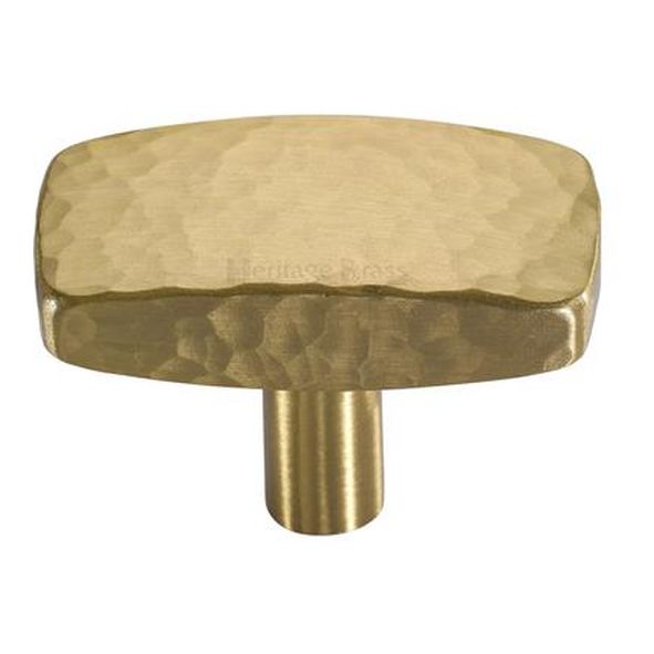 C3386 47-SB  47 x 25 x 9 x 28mm  Satin Brass  Heritage Brass Rectangular Hammered Cabinet Knob