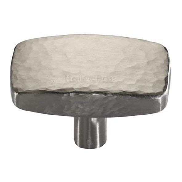 C3386 47-SN  47 x 25 x 9 x 28mm  Satin Nickel  Heritage Brass Rectangular Hammered Cabinet Knob