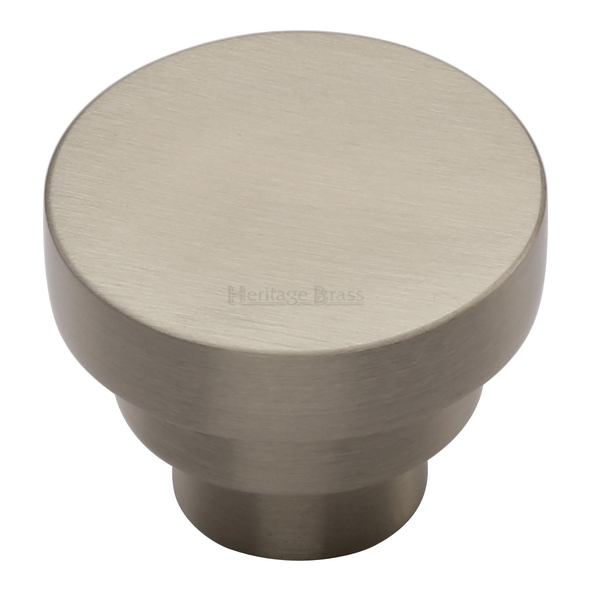 C3624 32-SN  32 x 16 x 24mm  Satin Nickel  Heritage Brass Round Stepped Cabinet Knob