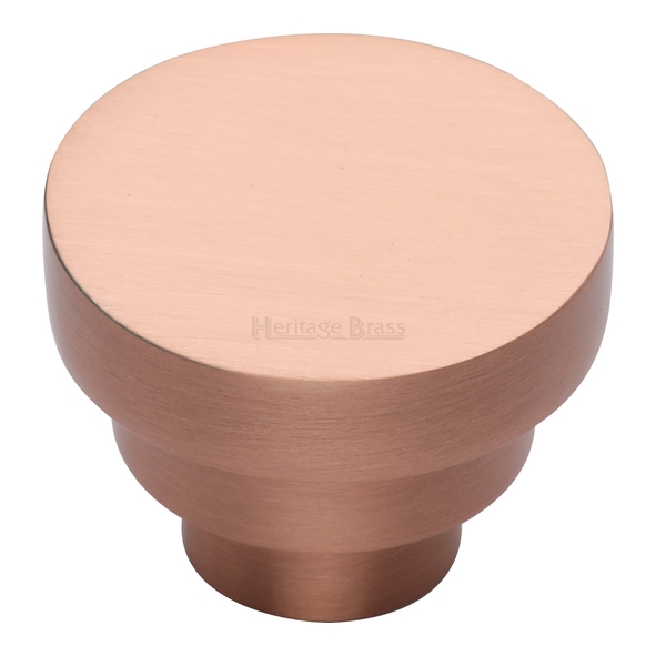 C3624 32-SRG  32 x 16 x 24mm  Satin Rose Gold  Heritage Brass Round Stepped Cabinet Knob