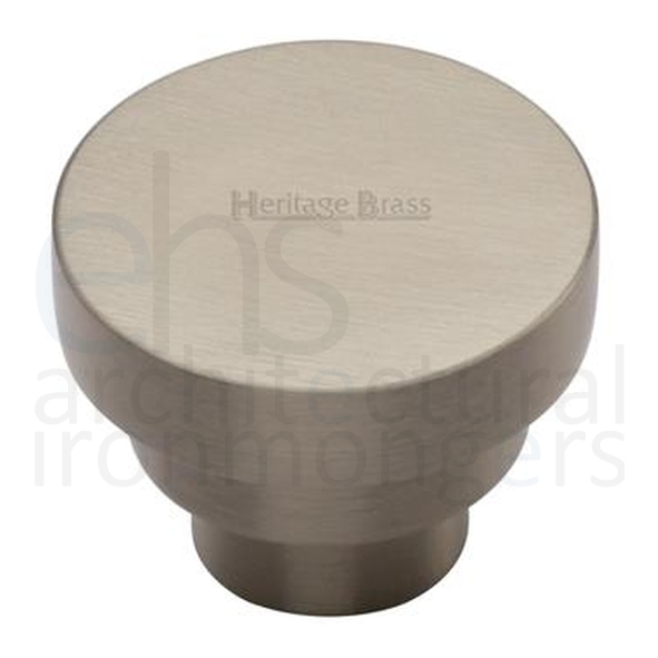 C3624 38-SN  38 x 22 x 24mm  Satin Nickel  Heritage Brass Round Stepped Cabinet Knob