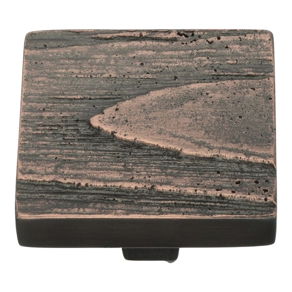 C3664 38-AC  38 x 38 x 26mm  Aged Copper  Heritage Brass Square Pine Cabinet Knob