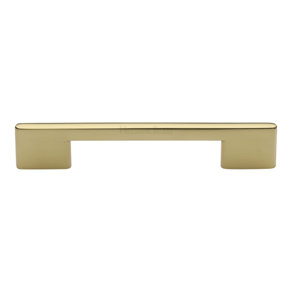 C3681 128-PB • 128 x 163 x 8 x 30mm • Polished Brass • Heritage Brass Slim Metro Cabinet Pull Handle