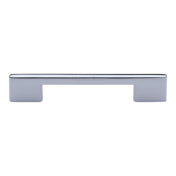 C3681 128-PC • 128 x 163 x 8 x 30mm • Polished Chrome • Heritage Brass Slim Metro Cabinet Pull Handle