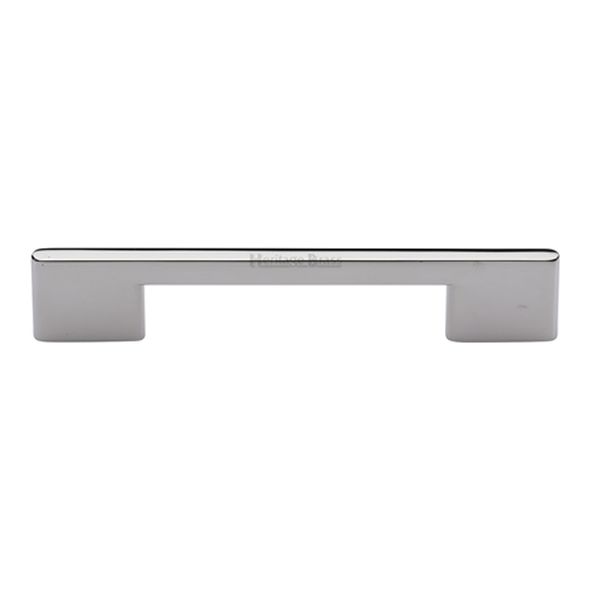 C3681 128-PNF • 128 x 163 x 8 x 30mm • Polished Nickel • Heritage Brass Slim Metro Cabinet Pull Handle