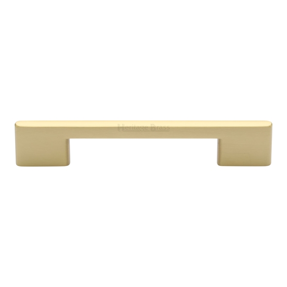 C3681 128-SB • 128 x 163 x 8 x 30mm • Satin Brass • Heritage Brass Slim Metro Cabinet Pull Handle