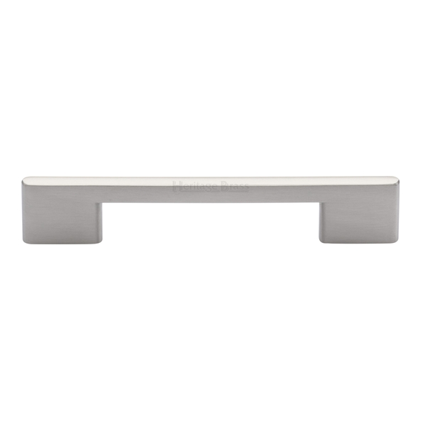 C3681 128-SN  128 x 163 x 8 x 30mm  Satin Nickel  Heritage Brass Slim Metro Cabinet Pull Handle