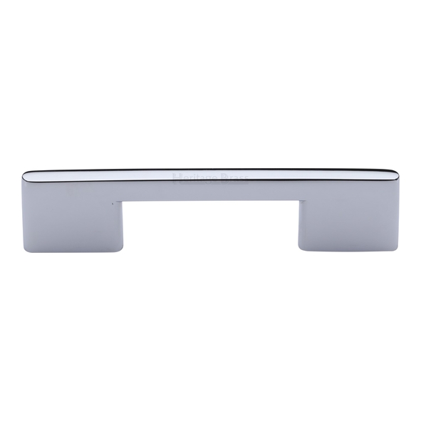 C3681 96-PC • 096 x 131 x 8 x 30mm • Polished Chrome • Heritage Brass Slim Metro Cabinet Pull Handle