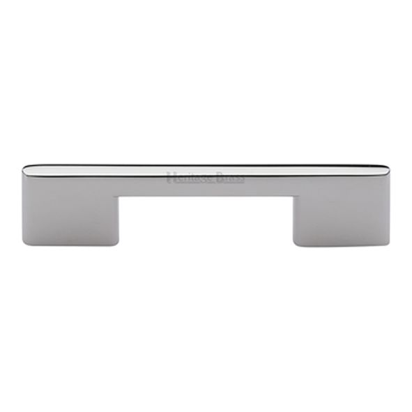 C3681 96-PNF • 096 x 131 x 8 x 30mm • Polished Nickel • Heritage Brass Slim Metro Cabinet Pull Handle