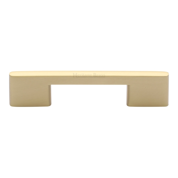 C3681 96-SB • 096 x 131 x 8 x 30mm • Satin Brass • Heritage Brass Slim Metro Cabinet Pull Handle