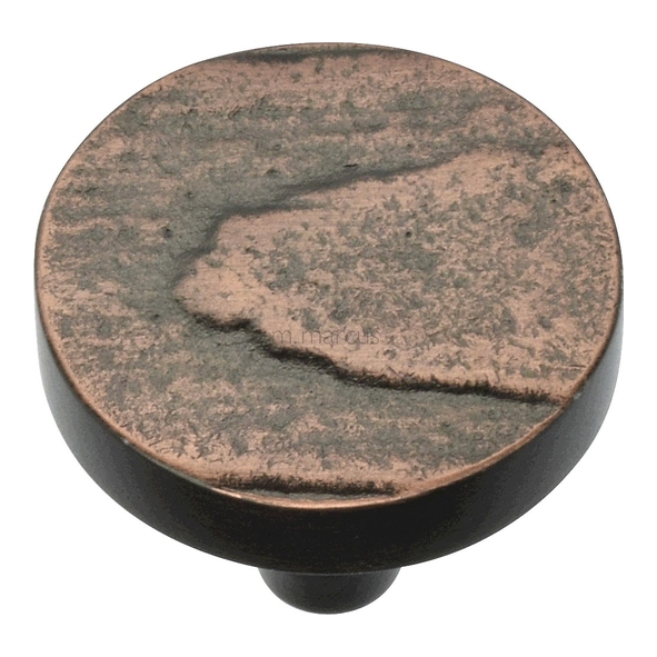 C3697 32-AC  32 x 8 x 26mm  Aged Copper  Heritage Brass Round Pine Cabinet Knob