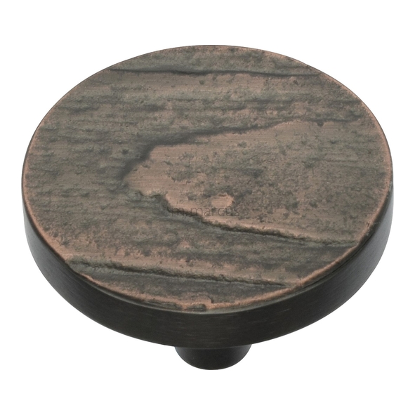 C3697 38-AC  38 x 8 x 26mm  Aged Copper  Heritage Brass Round Pine Cabinet Knob